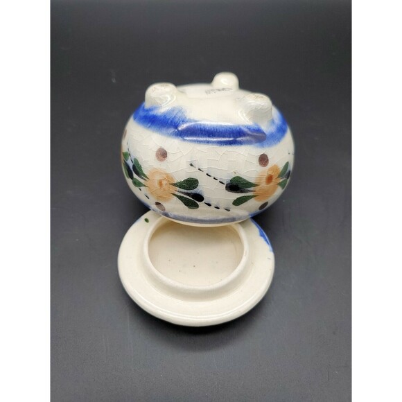 Tonala Mexican Pottery Footed Covered Trinket Dish Colorful Made in Mexico - Picture 12 of 12